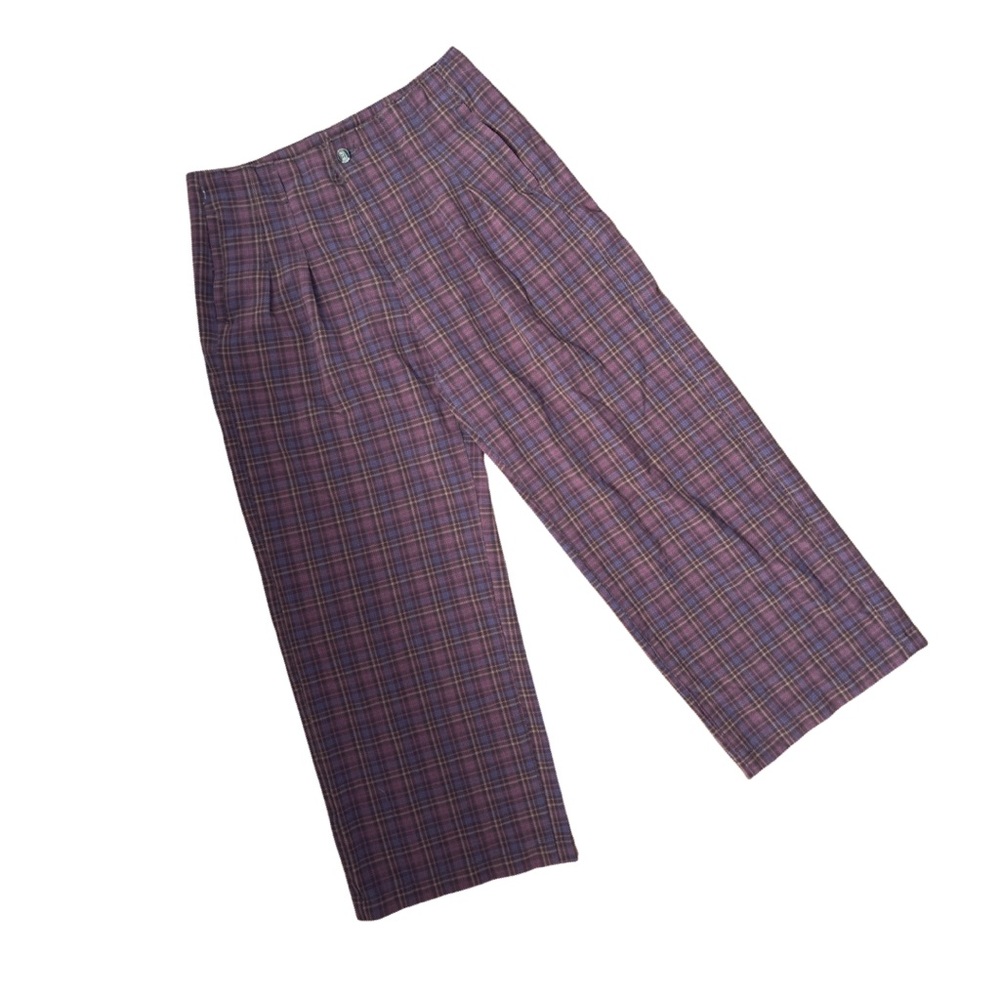 5/25$ Brown and burgundy plaid trousers | American Eagle